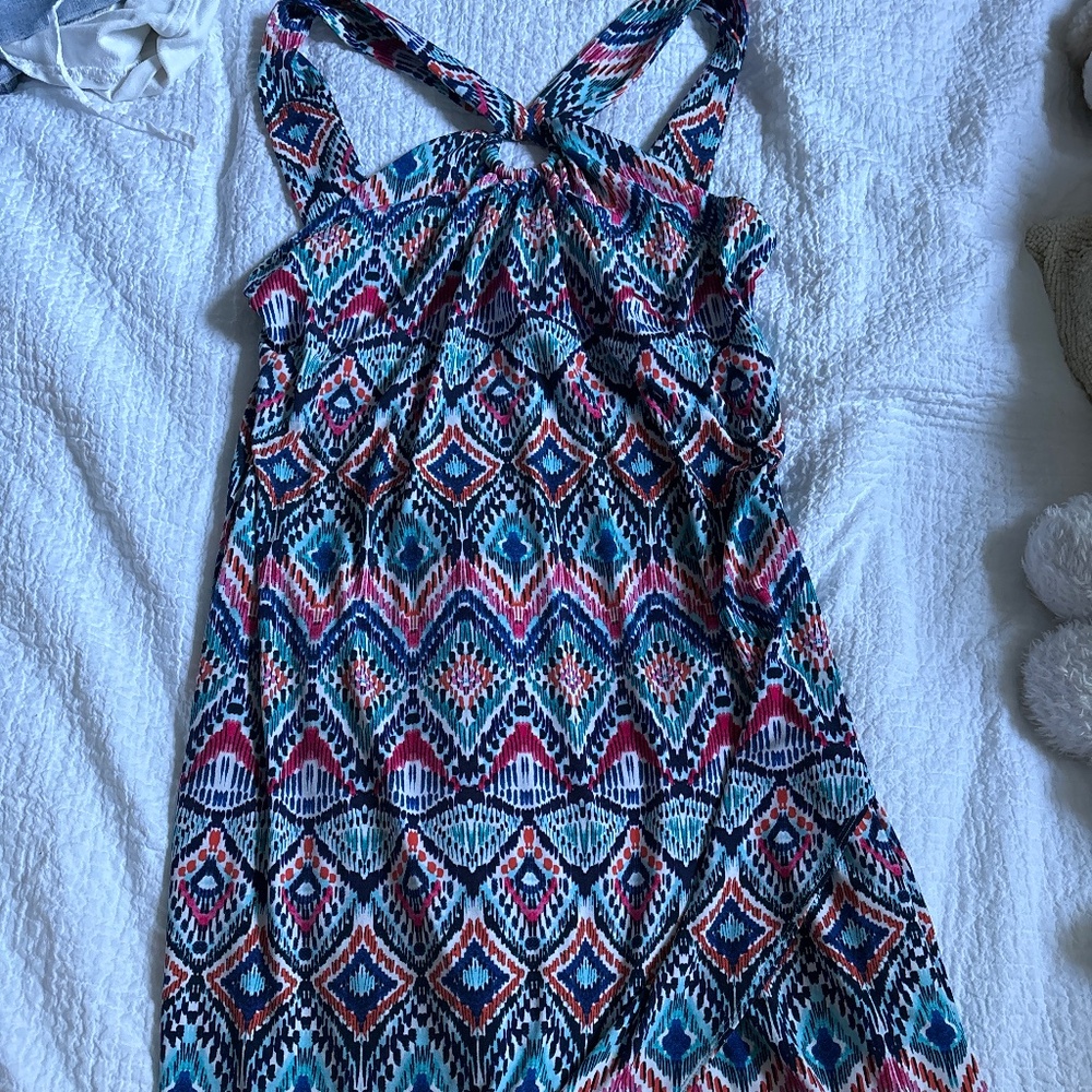 tommy bahama maxi blue pattern dress
